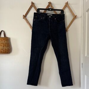 Levi’s Wedgie Dark Blue Straight Leg Denim Jeans Size 30